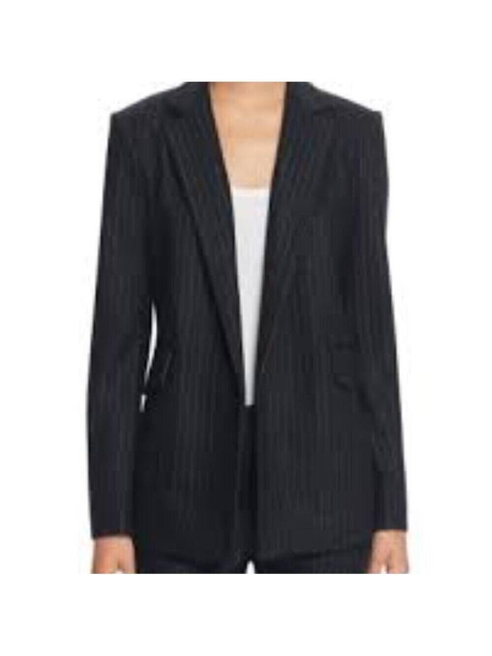 Theory Sedeia Black Open Front Blazer 100% Virgin Wool Size 6